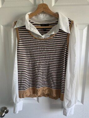 Carolyn Taylor Women's Long Sleeve Striped Sweater Long Sleeve Top Size XL